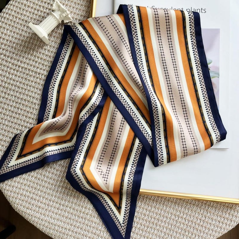 FONYVE Silk Head Scarf for Hair Fashion Headwrap for Women Lightweight Neck Tie - Image 4